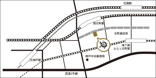 亀井堂総本店　元町商店街本店の地図